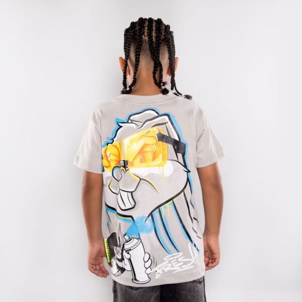 Camiseta Niño Gris Bugs Bunny Graffiti - Algodón Pesado 200g
