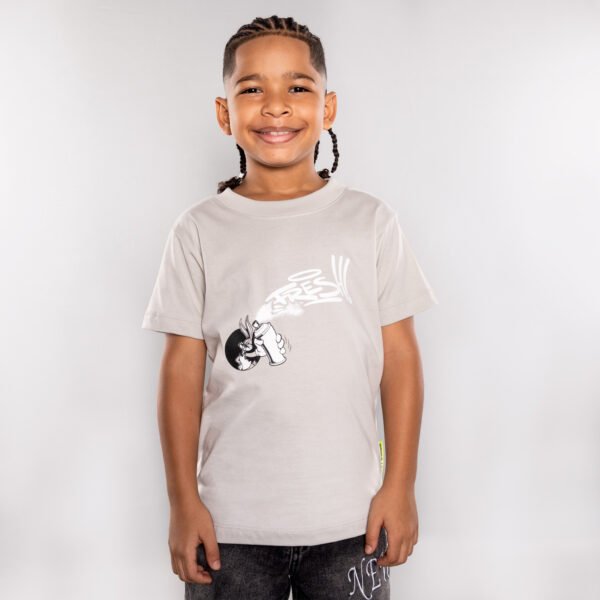 Camiseta Niño Gris Bugs Bunny Graffiti - Algodón Pesado 200g
