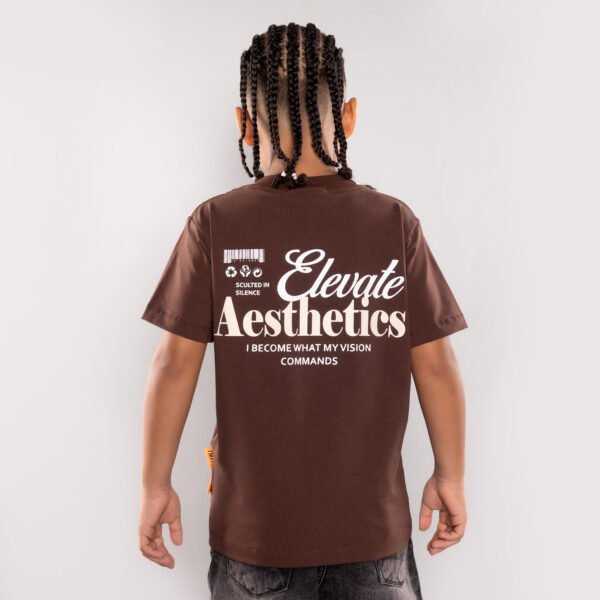 Camiseta Niño Café Elevate Aesthetic - Tela Fría Premium