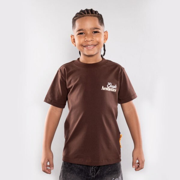 Camiseta Niño Café Elevate Aesthetic - Tela Fría Premium