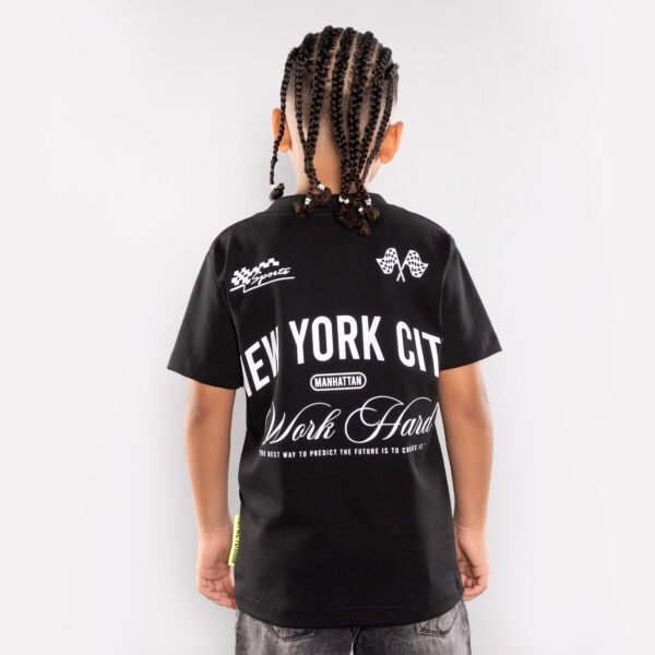 Camiseta Niño Negra Manhattan - Tela Qatar Premium
