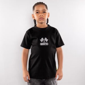 Camiseta Niño Negra Manhattan - Tela Qatar Premium