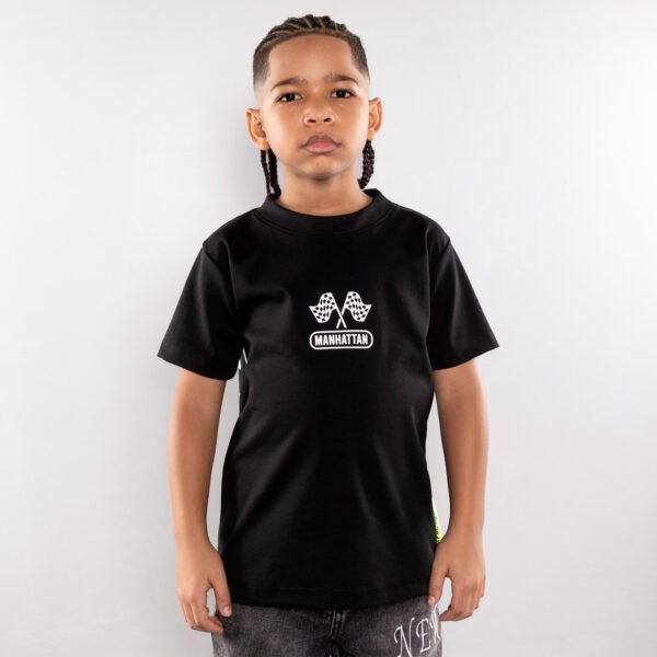 Camiseta Niño Negra Manhattan - Tela Qatar Premium
