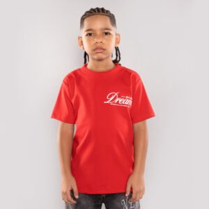 Camiseta Niño Roja Clásica Dream - Tela Qatar Premium