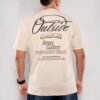 Camiseta Beige en Tela Qatar – Minimalist "Outside"