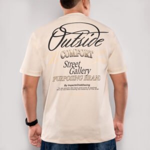 Camiseta Beige en Tela Qatar – Minimalist "Outside"