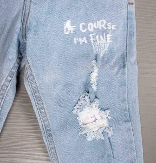 Jean Azul Claro para Niño con Rotos y Estampado – Impacto Urban
