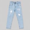 Jean azul claro para niño con rotos y estampado Impacto Urban