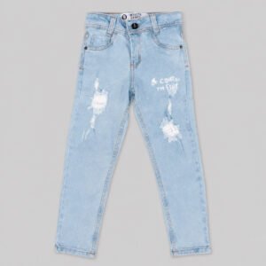 Jean azul claro para niño con rotos y estampado Impacto Urban