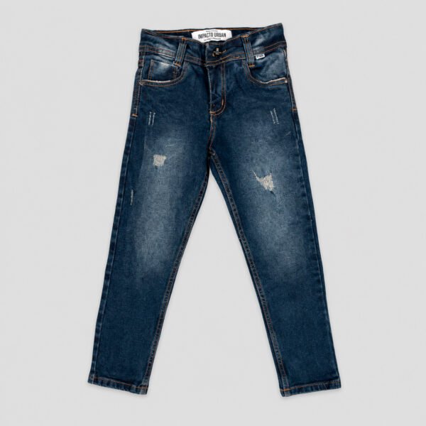 Jean azul oscuro para niño con efecto desgastado Impacto Urban