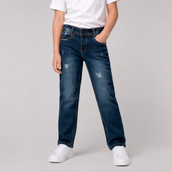 Jean Azul Oscuro para Niño con Efecto Desgastado – Impacto Urban