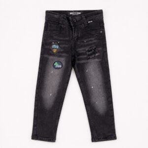 Jean negro para niño con parches Impacto Urban