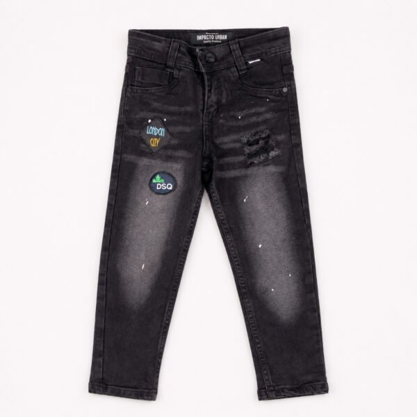 Jean negro para niño con parches Impacto Urban