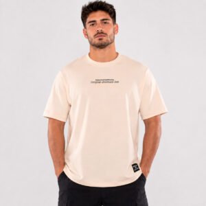 Camiseta beige para hombre Outside Comfort vista frontal
