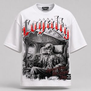 camiseta-oversize-para-hombre-loyalty-frontal Camiseta oversize para hombre Loyalty con pedrería vista frontal