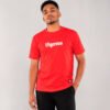 camiseta-roja-estampada-para-hombre-frontal Camiseta roja estampada para hombre Vigorous vista frontal