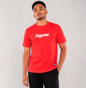 Camiseta roja estampada para hombre Vigorous vista frontal
