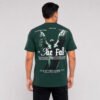camiseta-the-fall-hombre-verde-botella-espalda Camiseta estampada para hombre The Fall en vista posterior
