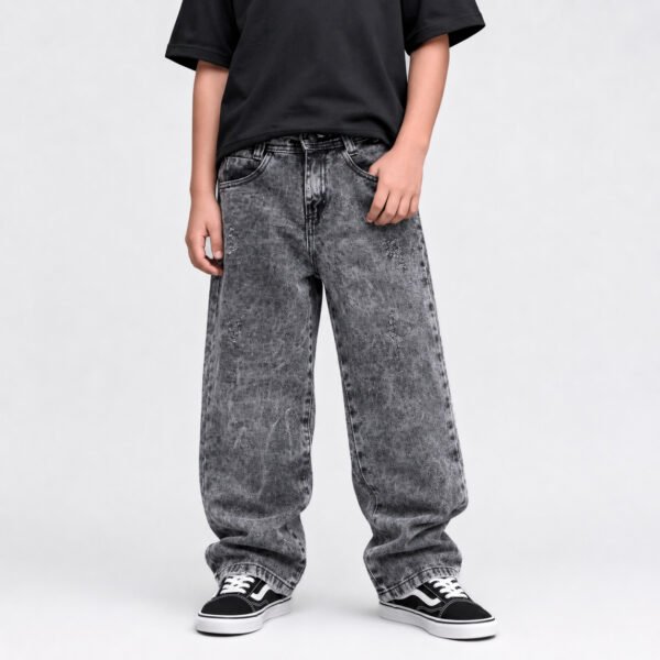 Jean baggy gris claro desgastado para niño – Impacto Urban