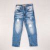 jeans-denim-nino-azul-manchado-1 Jean azul desgastado con rotos para niño. Impacto Urban