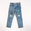 jeans azul verdoso con parches urbanos y rotos para niño, de Impacto Urban