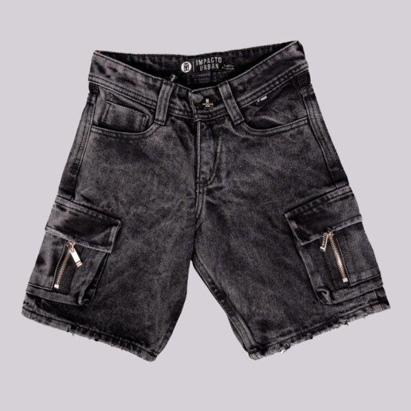 Bermuda cargo gris oscuro para niño estilo streetwear